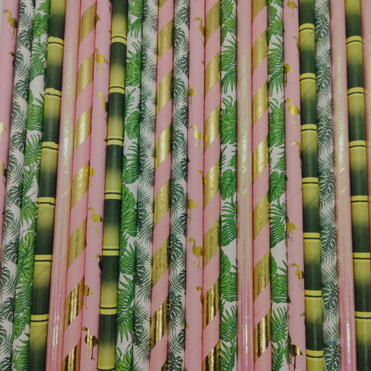 Tropical_Gold_Flamingo_Paper Straws