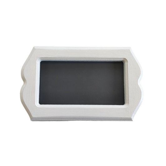 Rectangular blackboard with white frame on a white background