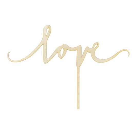Wooden Love_Cake_Topper