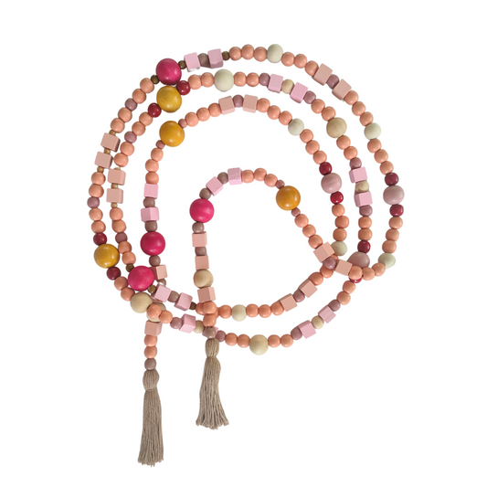 boho wooden bead garland