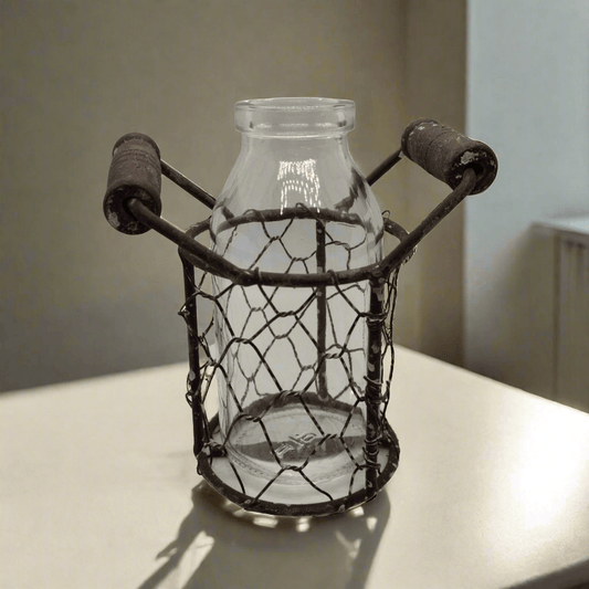 clear-glass-bottle-in-mesh-wire