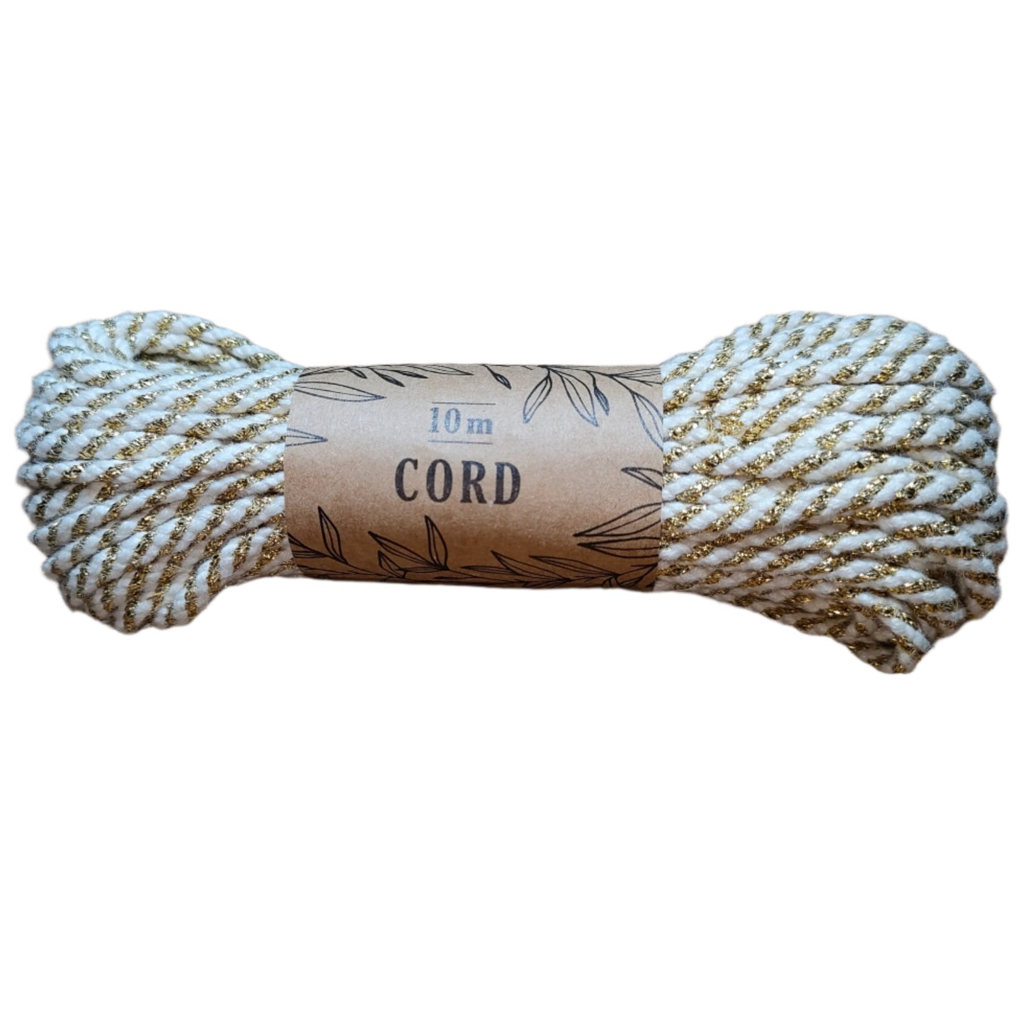 gold and white bakers cord