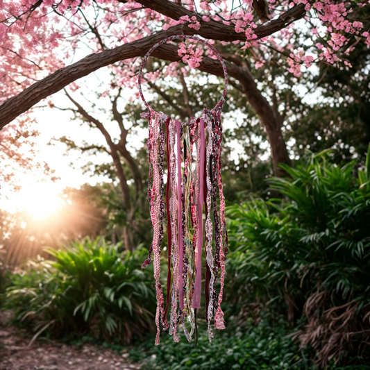 Boho Eclectic Fabric Strip Rainbow Catcher