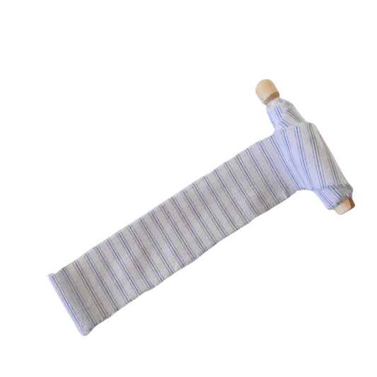 Blue Striped Frayed Ribbon