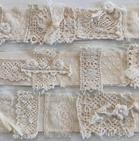 Handmade Mixed Snippet Roll - Lace and Ribbons