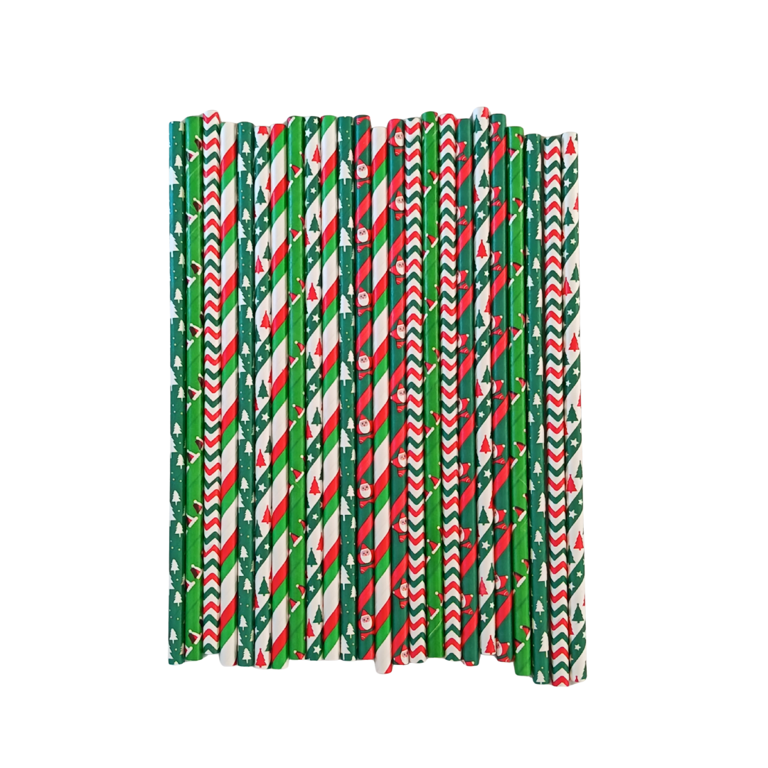 Christmas Paper Straws (Select your Design)