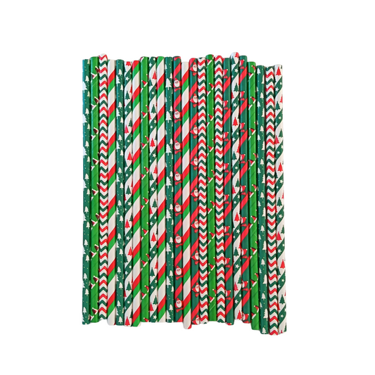 Christmas Paper Straws (Select your Design)