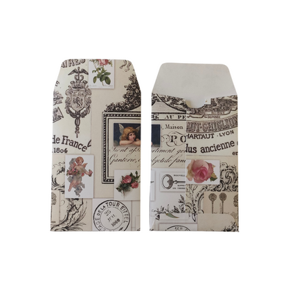 Handmade Mini Patterned Paper Envelopes - - Vintage