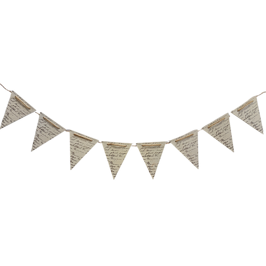 Wooden Script bunting