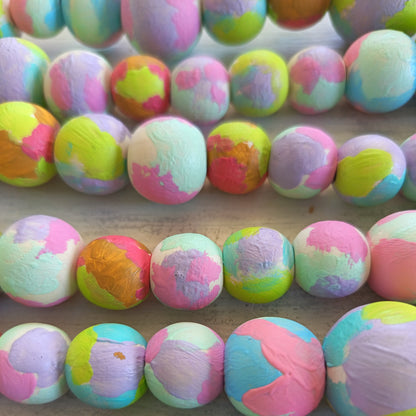 Painted Wooden Bead Garland