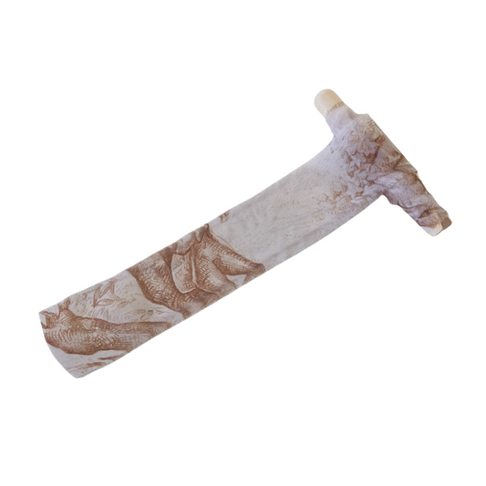 Brown Toile Chiffon Frayed Ribbon