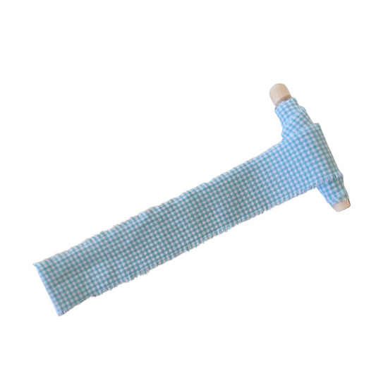 Aqua Check Frayed Ribbon