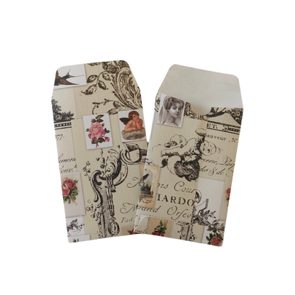 Handmade Mini Patterned Paper Envelopes - - Vintage