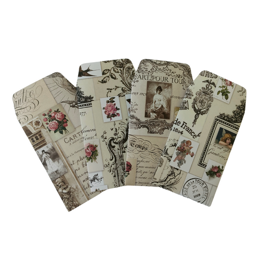 Handmade Mini Patterned Paper Envelopes - - Vintage
