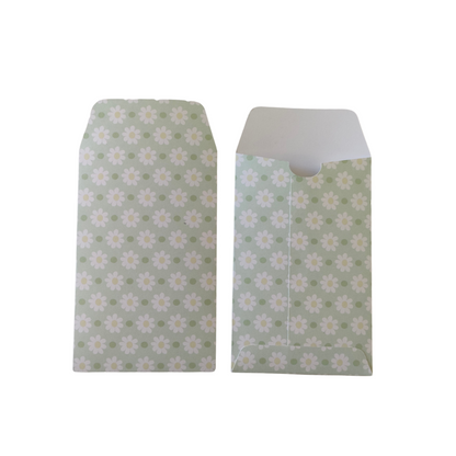 Handmade Mini Patterned Paper Envelopes - - Green