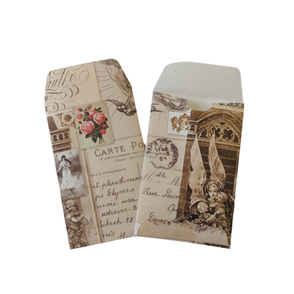 Handmade Mini Patterned Paper Envelopes - - Vintage