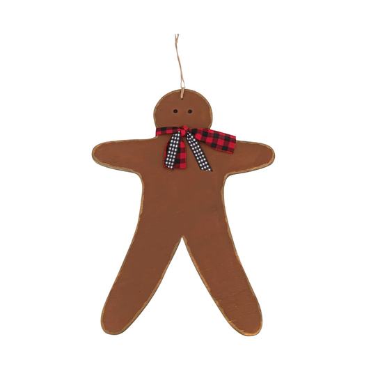 Wooden Gingerbread Man Hanging Decor