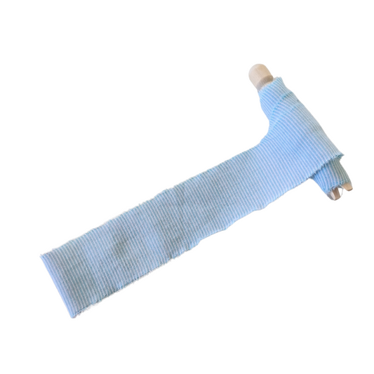 Aqua Stripe Frayed Ribbon