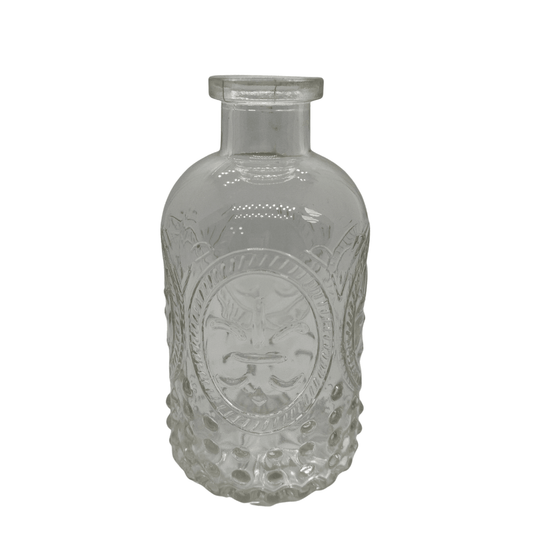 vintage-embossed-clear-glass-bottle