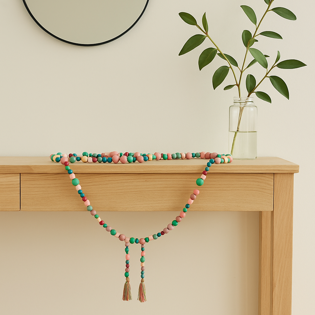 wooden bead garland