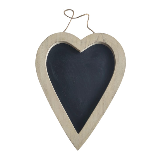 wooden framed heart chalkboard
